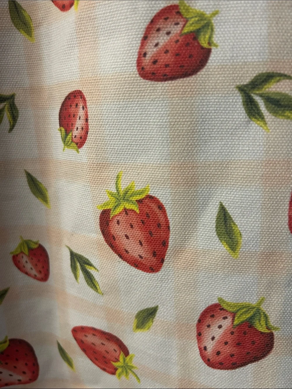 Martha Stewart Canvas Tote Bag Strawberries